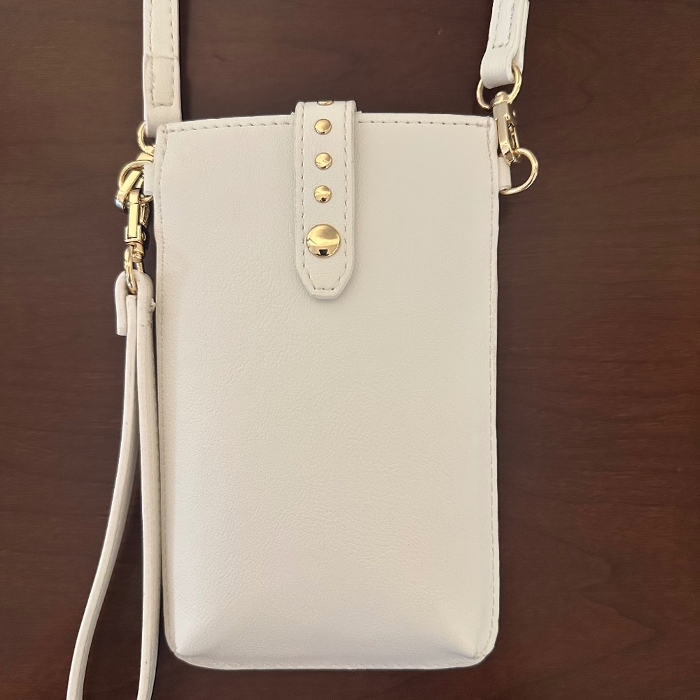 I.n.c.International Concepts Wristlet +Crossbody Vanilla/Gold Hardware